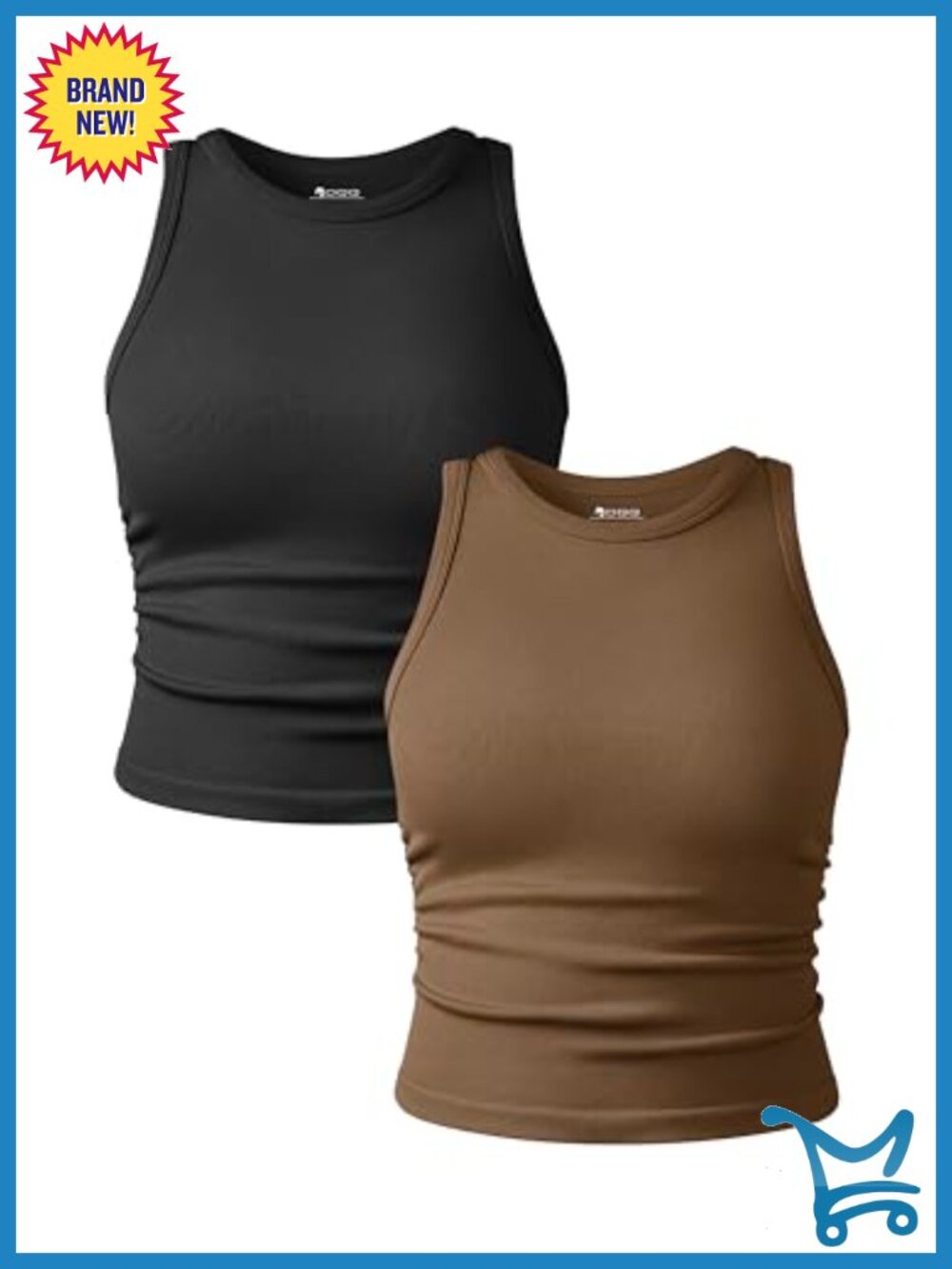 OQQ Women's 2 Piece Nylon Spandex Crop Tank Tops Yoga Camis
